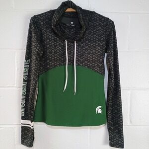 Colosseum Black and Green Patterned Women's Sweatshirt